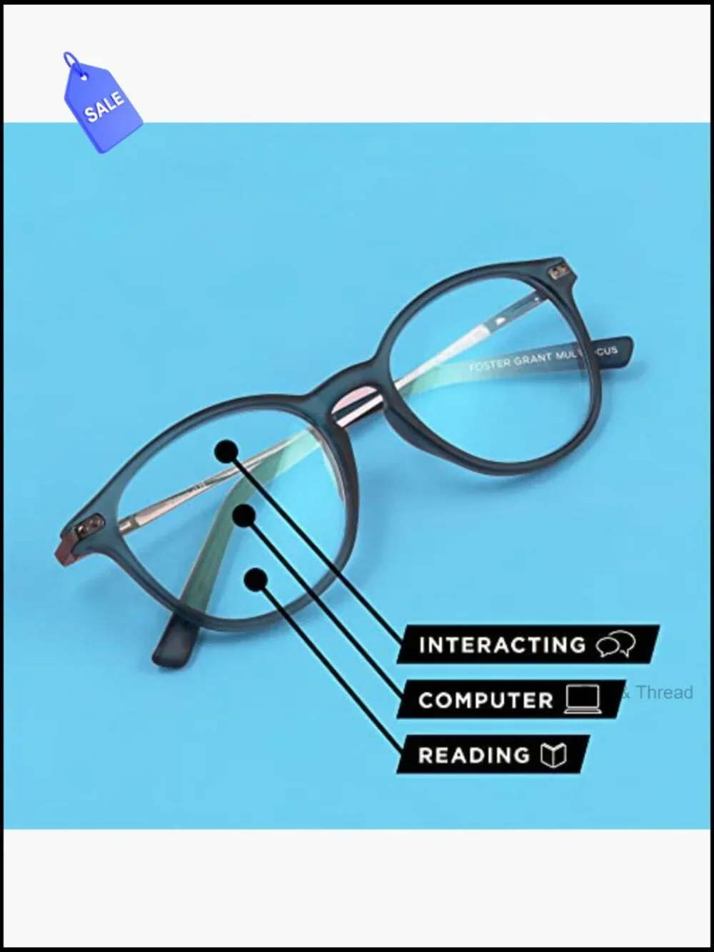 Multifocus Reading Glasses for Men Women Scratch-Resistant Anti-Reflective